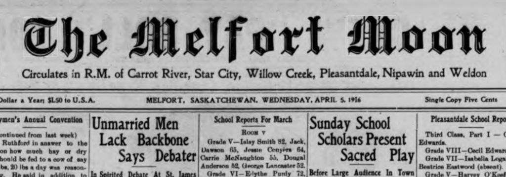 melfort moon april 1916